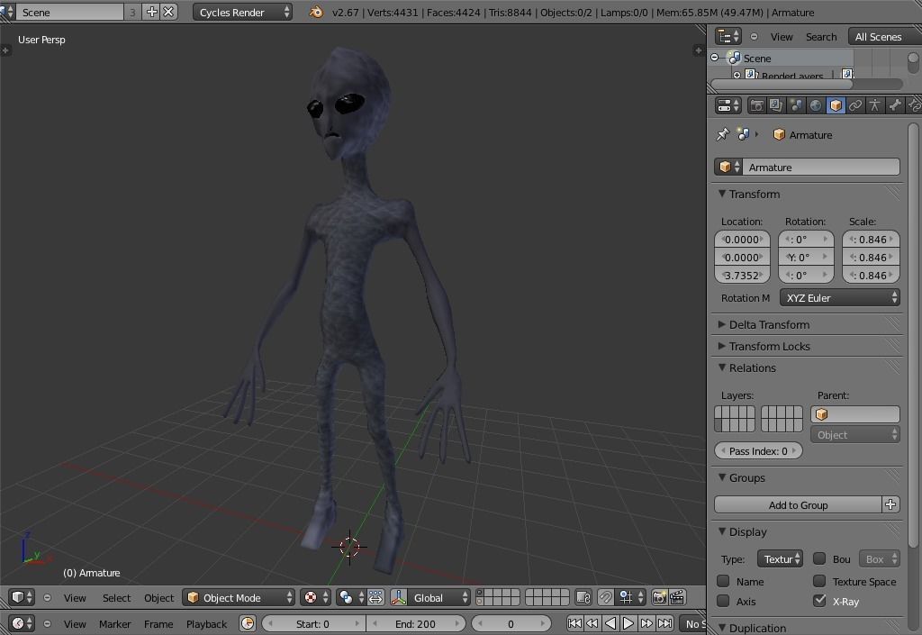 ALIEN DONE IN THE BLENDER 3D model animated rigged | CGTrader