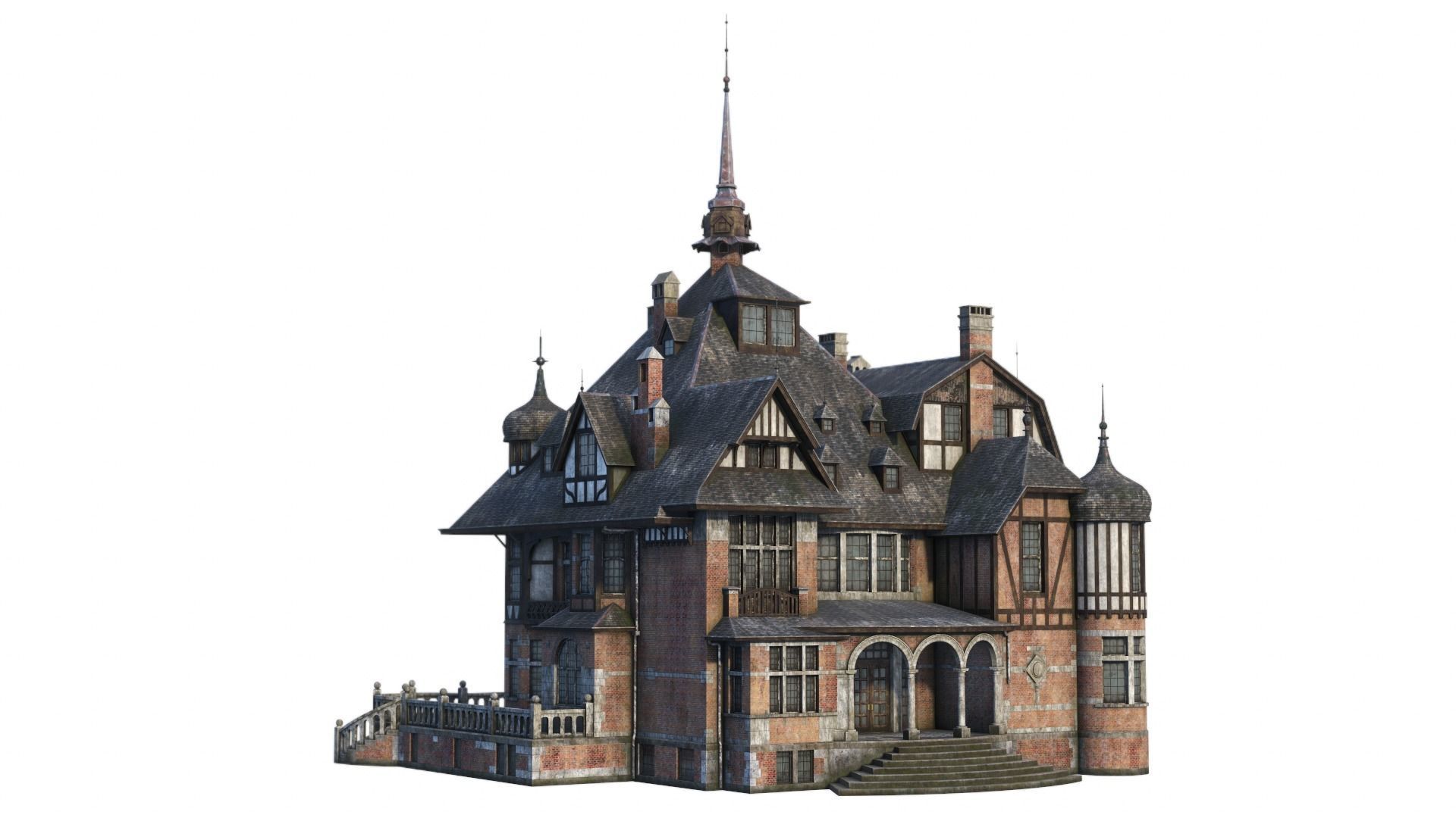 Old Manor Low-poly 3D model