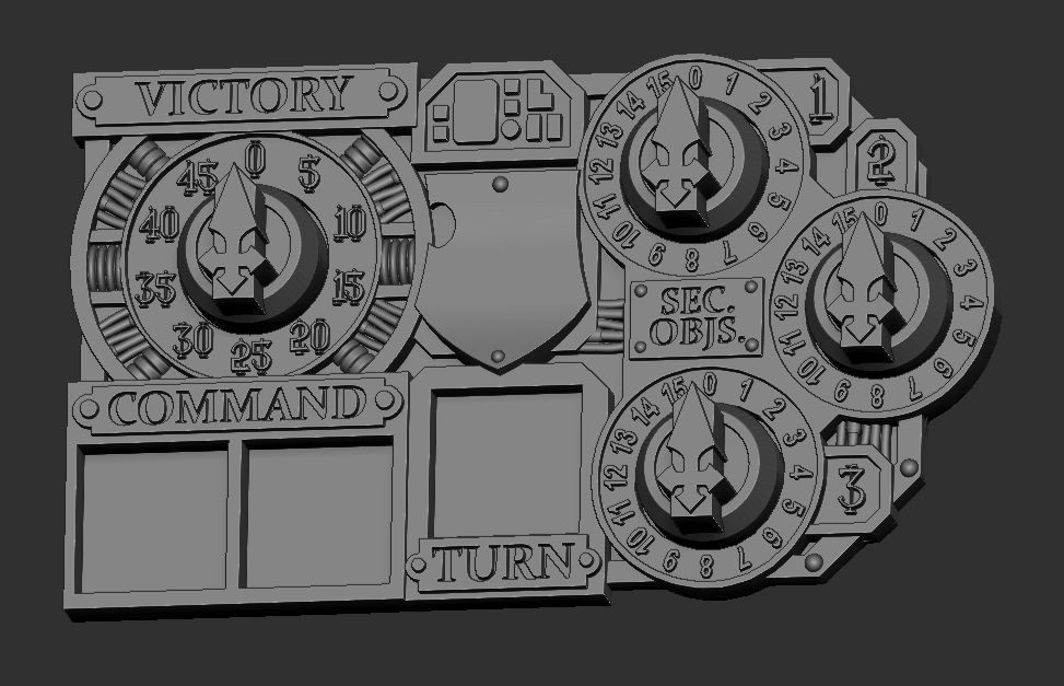 Giant Mecha Knights Warhammer themed game tracker 3D model 3D printable