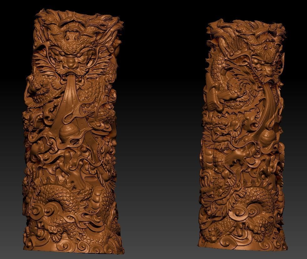 dragon pillar 3D print model CGTrader