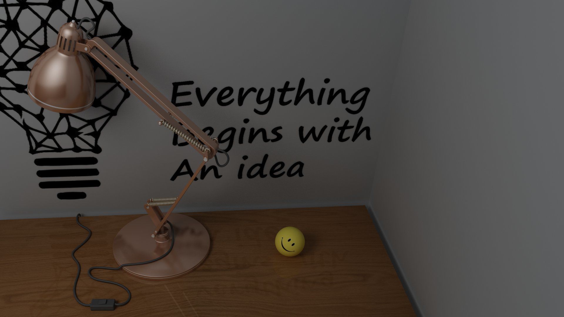 Study Table Lamp with Books and Pen Holder 3D model CGTrader