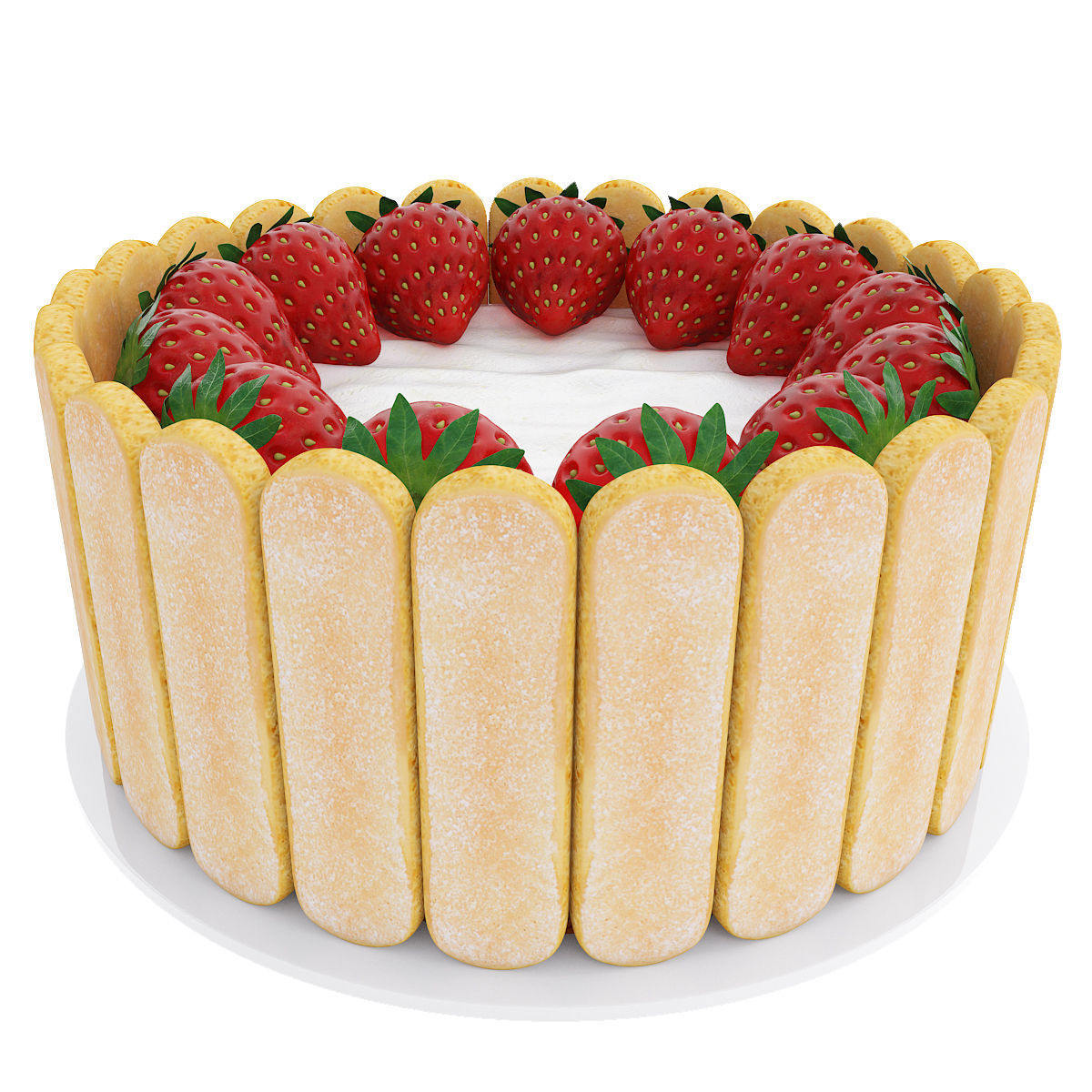 Strawberry cake with cookies