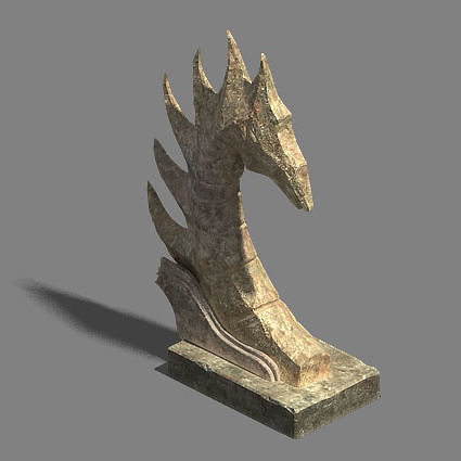 Desert - stone dragon guardian beast 02 3D model