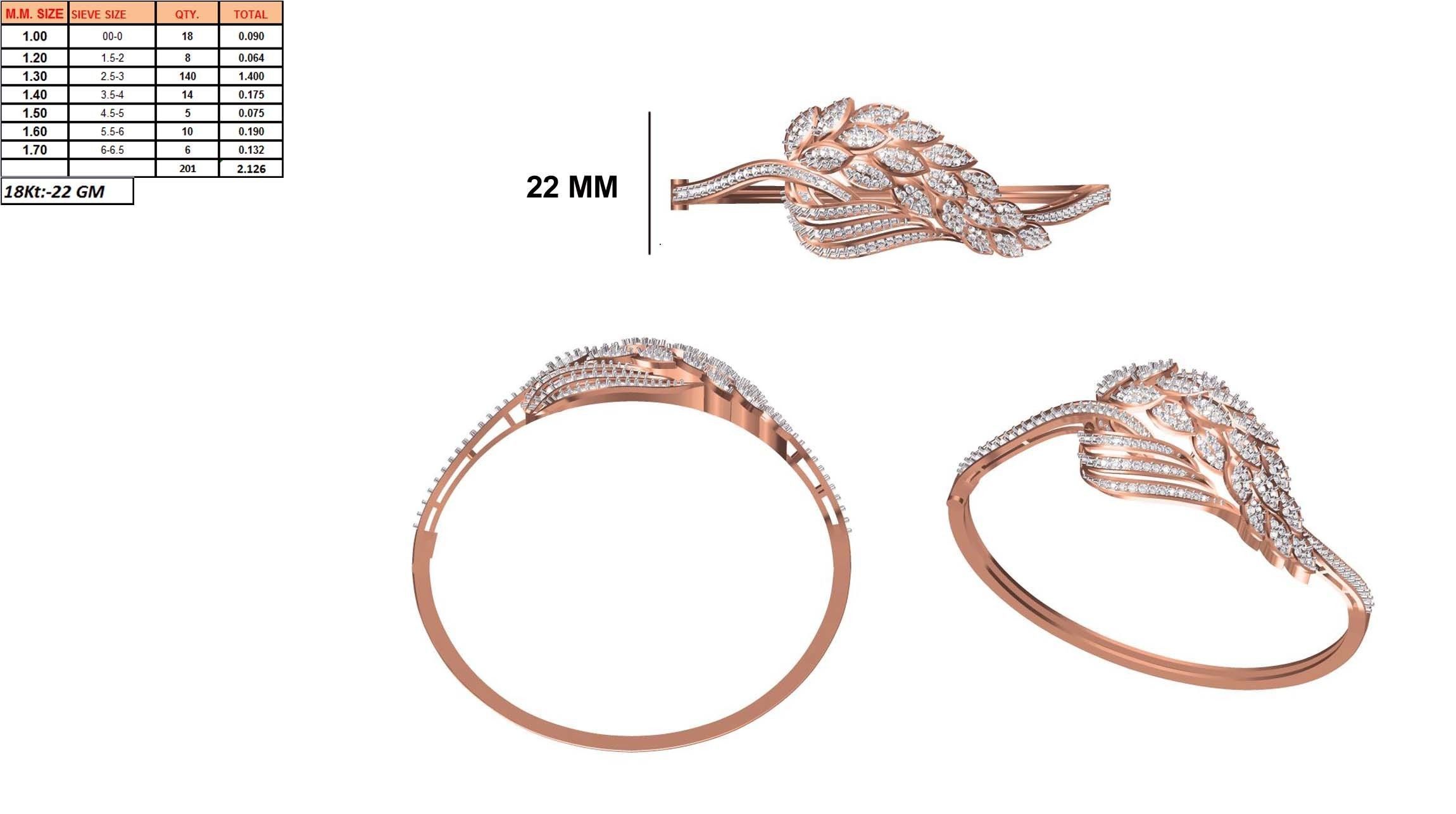 179 Women Bracelets jcd Jewelcad render detail 3D model 3D printable ...