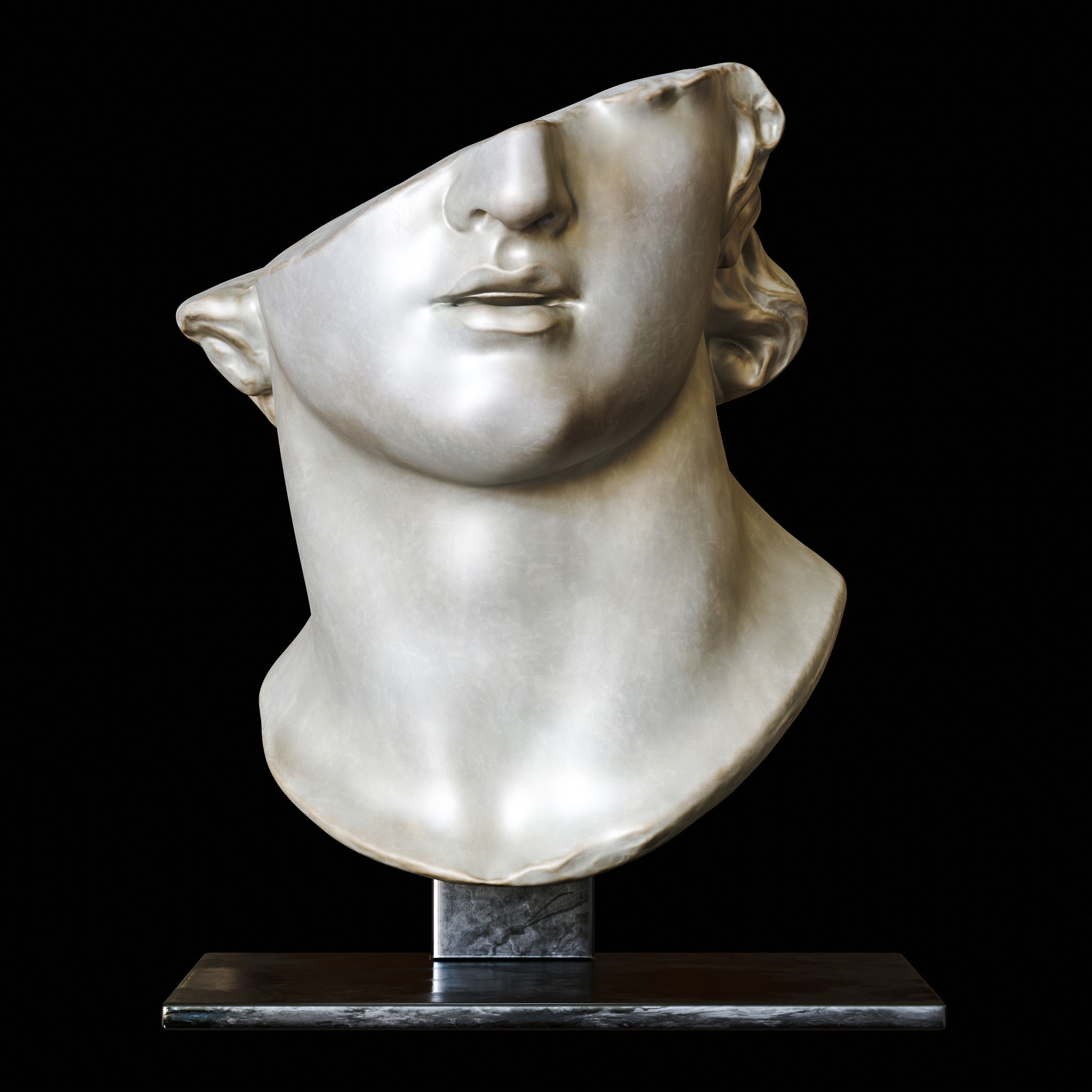 3D model Head of a Youth Sculpture VR / AR / lowpoly MAX OBJ 3DS FBX