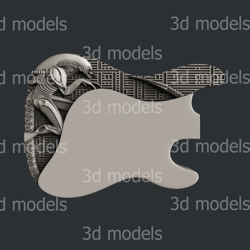 3d STL models for CNC router guitar1 3D model