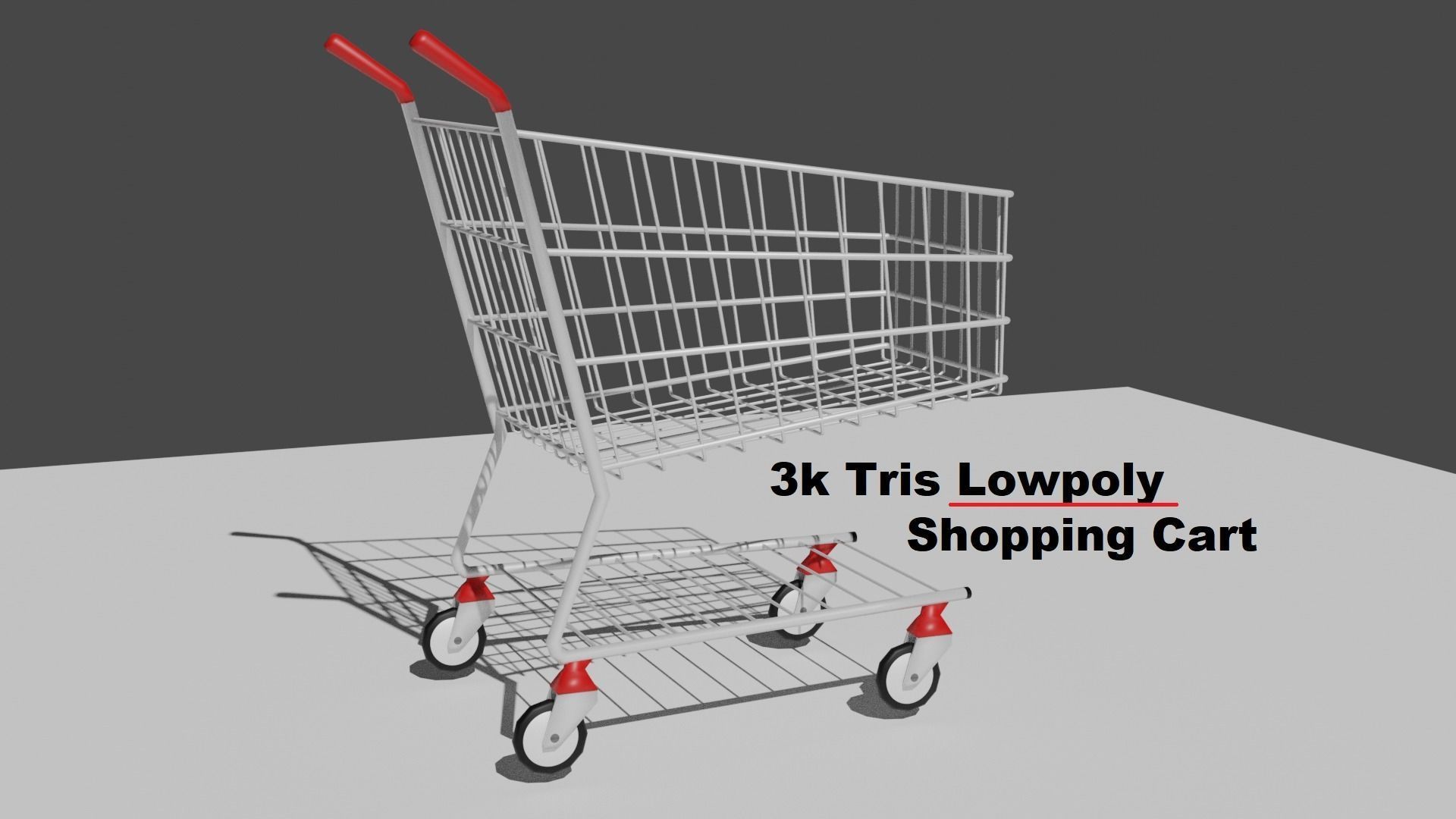 2976 Tris Lowpoly Shopping Cart Low-poly 3D model