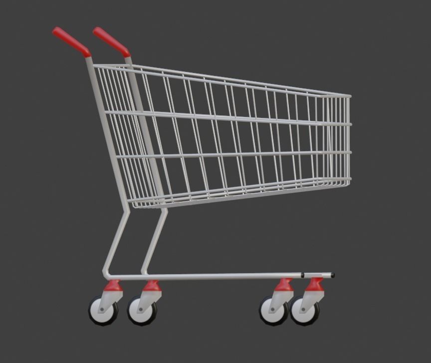 3D model 2976 Tris Lowpoly Shopping Cart VR / AR / lowpoly CGTrader