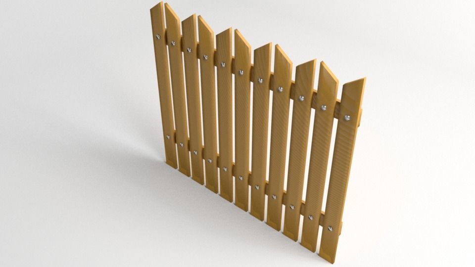 Fence Wooden 8 3D model