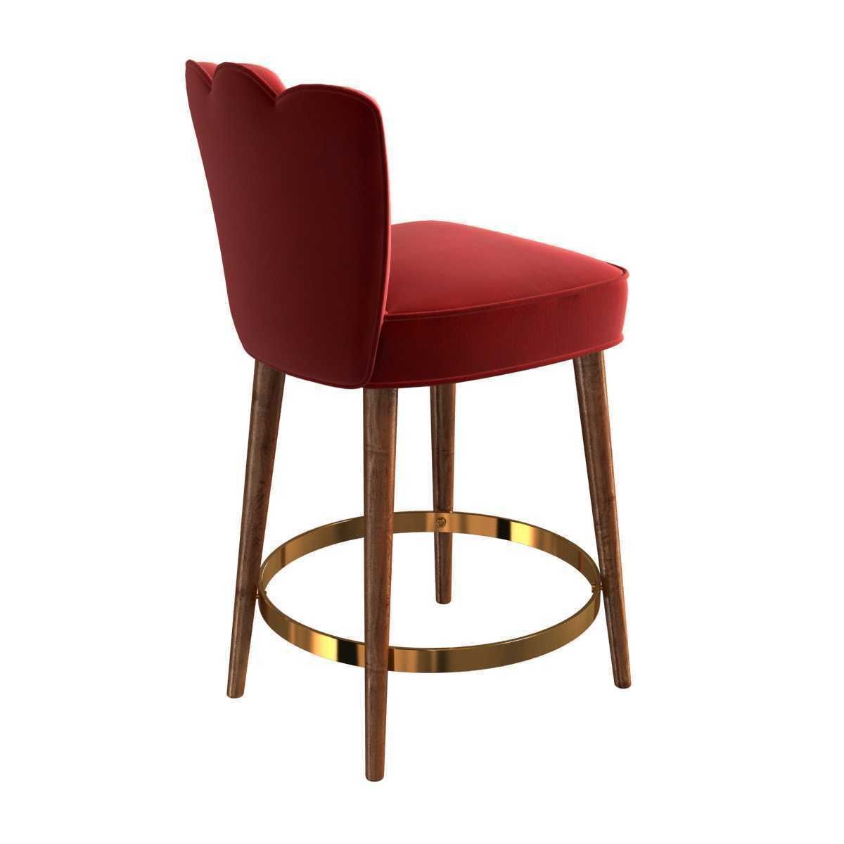 Custom made red velvet bar chair 3D model CGTrader