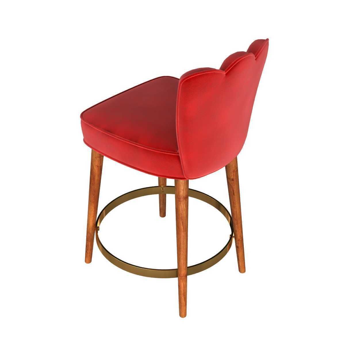 Custom made red velvet bar chair 3D model CGTrader
