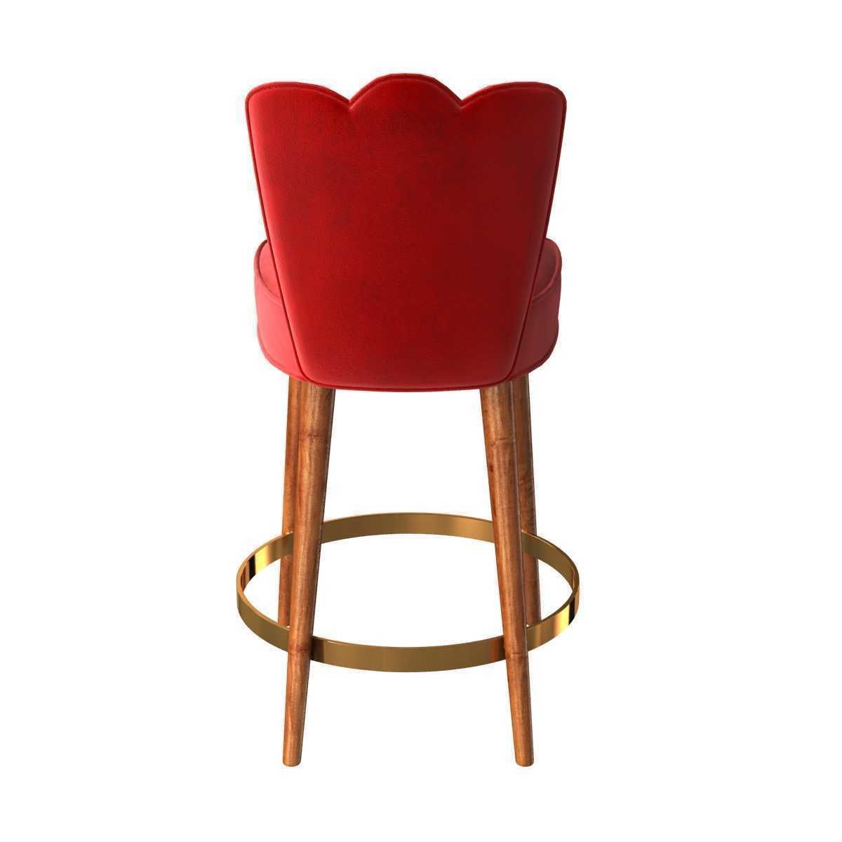 Custom made red velvet bar chair 3D model CGTrader