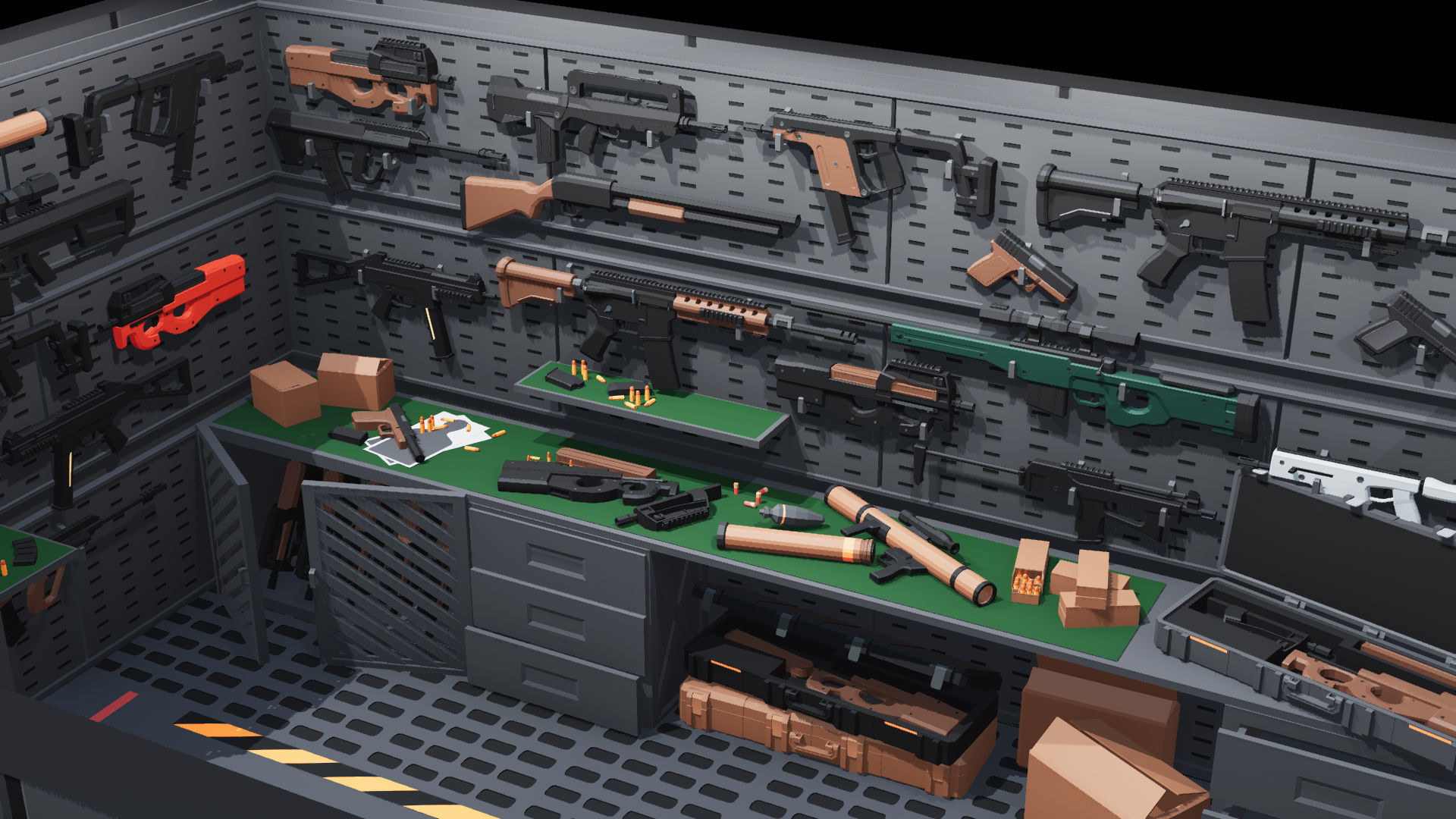 3D model Poligonal Weapon Rack VR / AR / low-poly | CGTrader