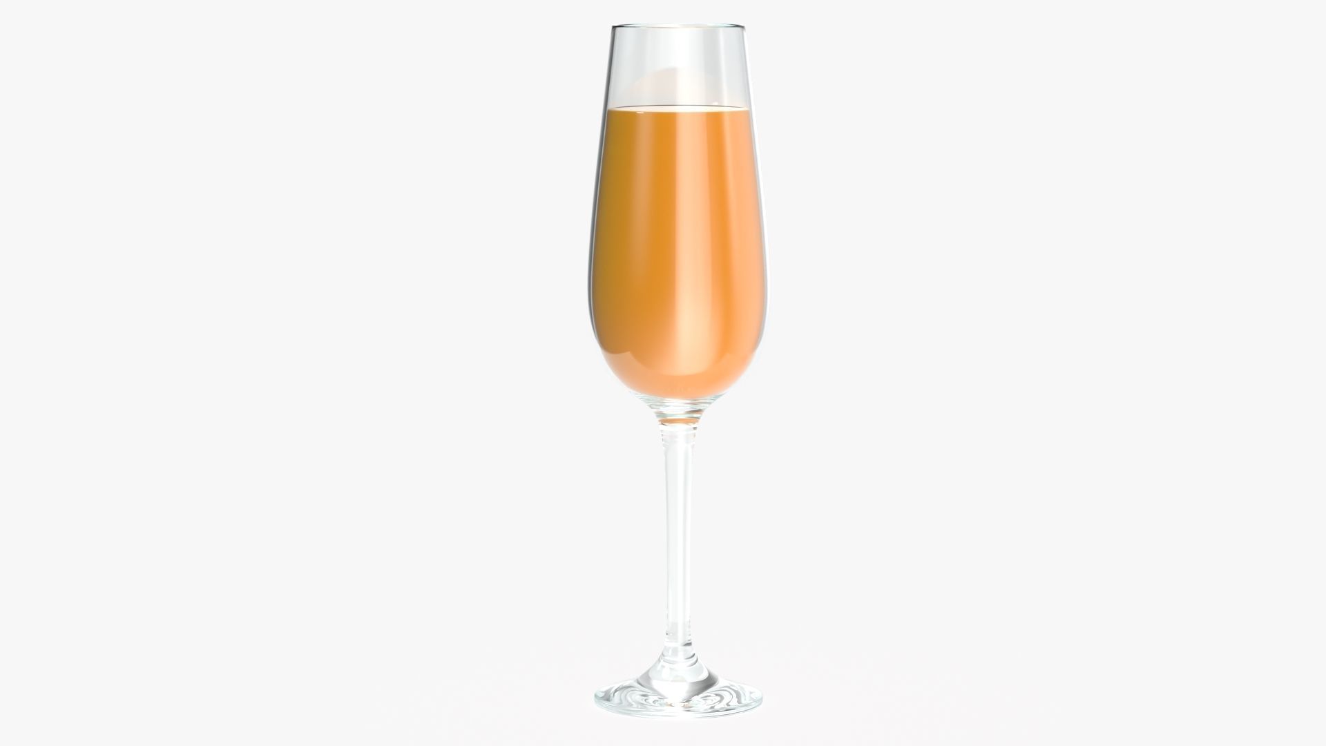 Champagne flute glass with orange juice 3D model CGTrader