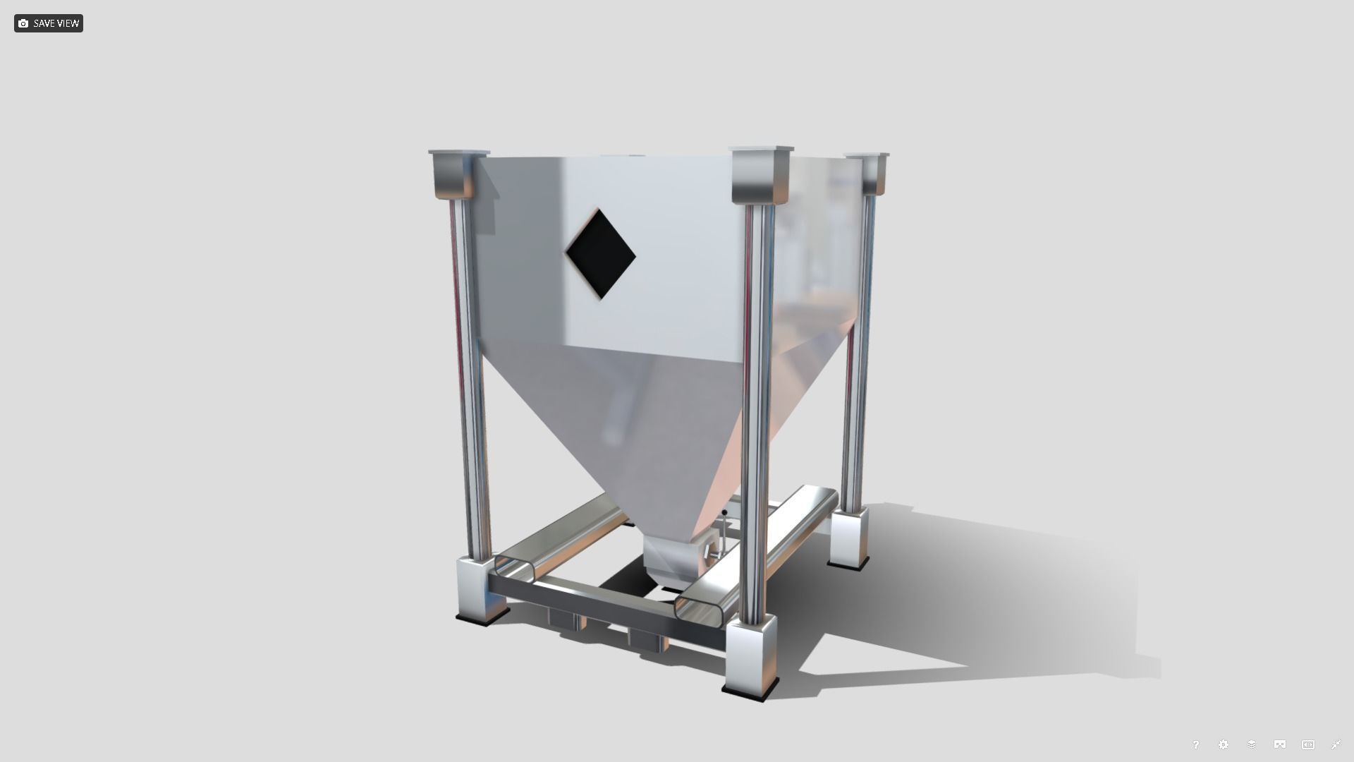 Machine Stainless Steel Hopper 3D asset CGTrader