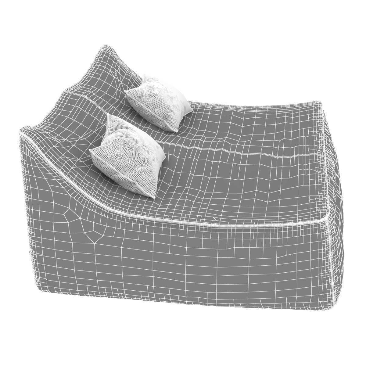 Restoration Hardware DOUBLE LOUNGE CHAIR 3D model CGTrader