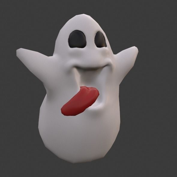 3D model Cute ghost VR / AR / lowpoly OBJ FBX STL