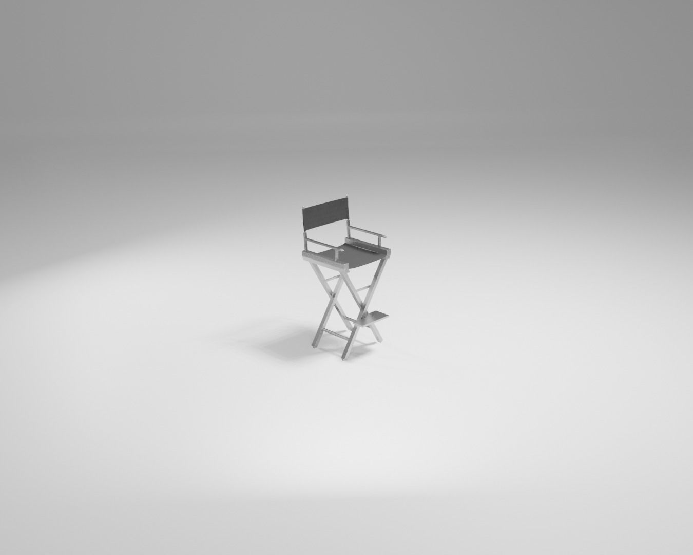 3D model directors production chair metal grey fabric VR / AR / low