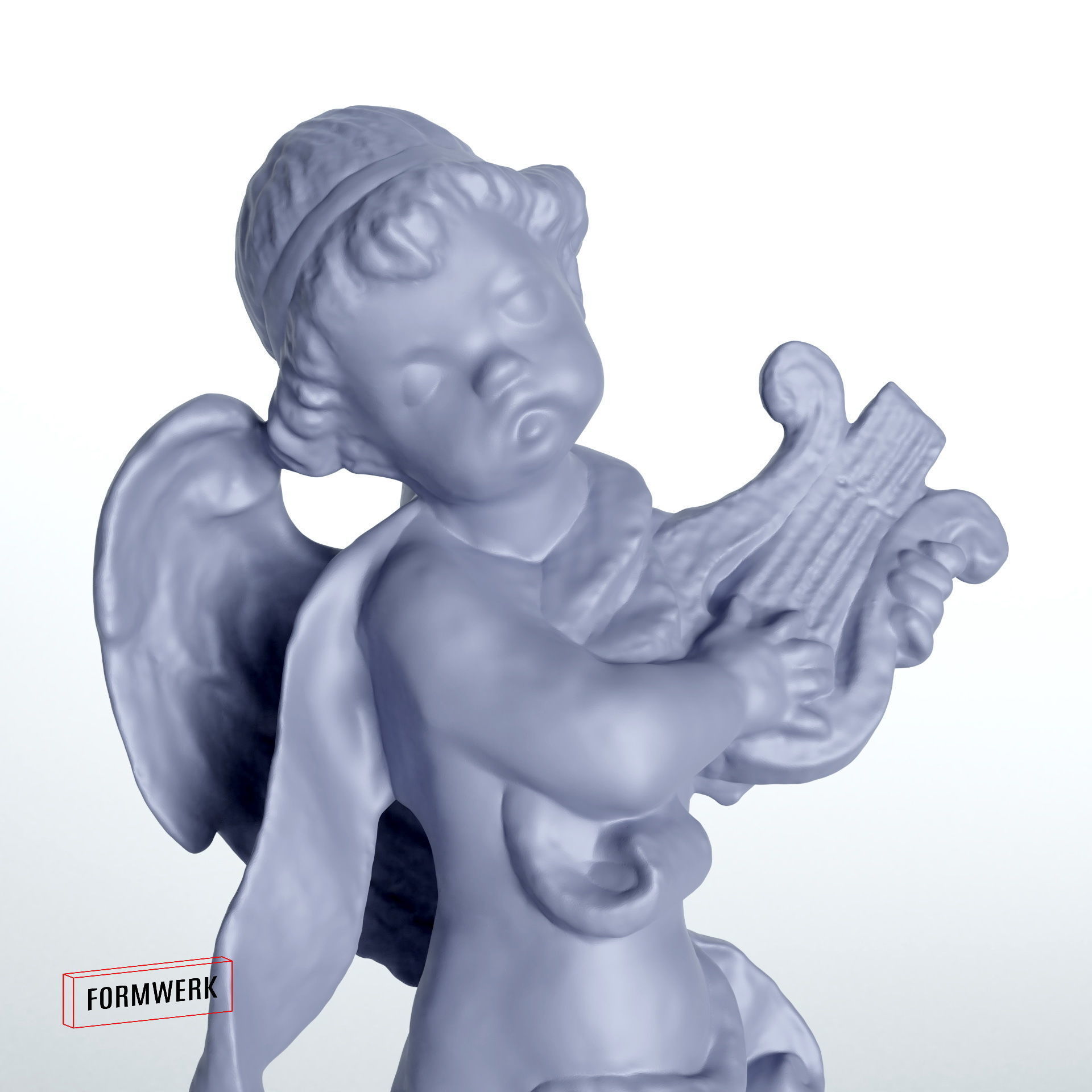 Cherub with harp - 3D Scan printable SLA