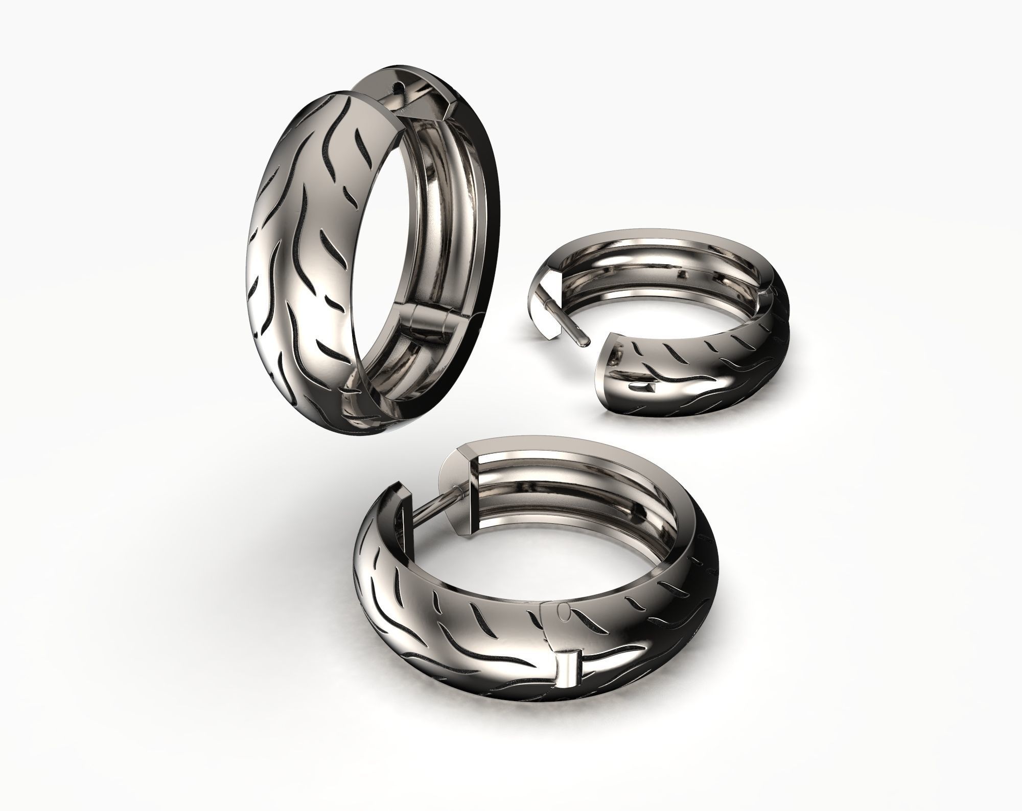 Motorbike tire earring with Dunlop pattern 3D model 3D printable CGTrader