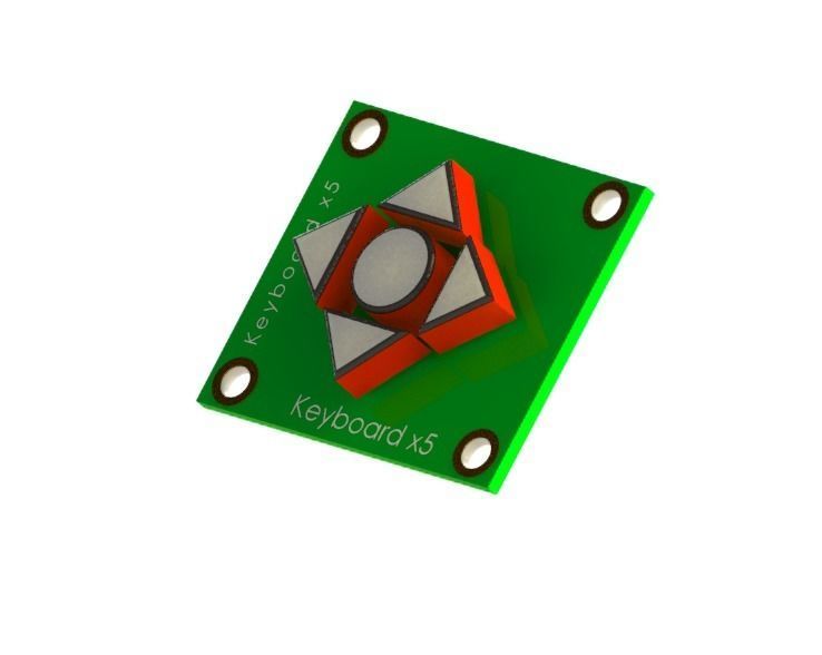 Module PCB Keyboard 4 Arrow 1 Central for Arduino 3D model 3D printable ...
