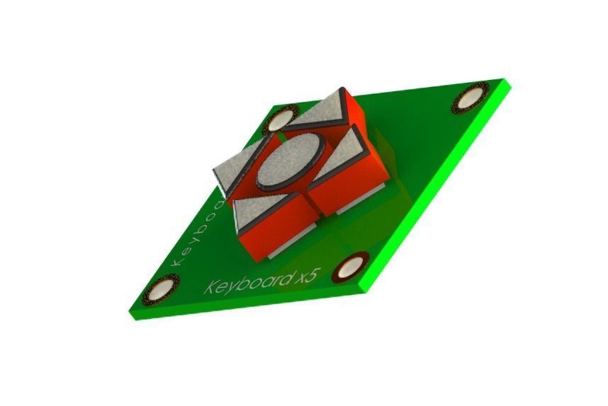 Module PCB Keyboard 4 Arrow 1 Central for Arduino 3D model 3D printable ...