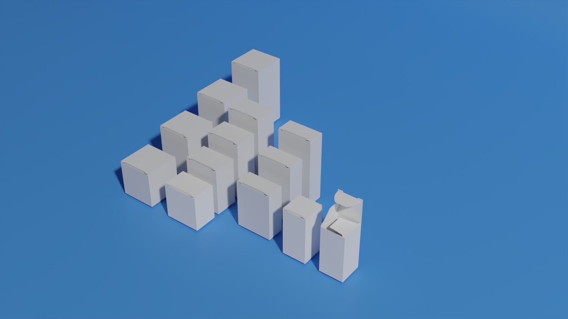 Folding box carton - cardboard packaging Low-poly 3D model