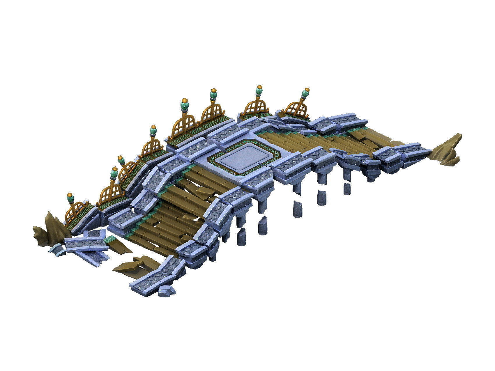 Game Model - Broken Stone Bridge Magic Star Bridge 3D model