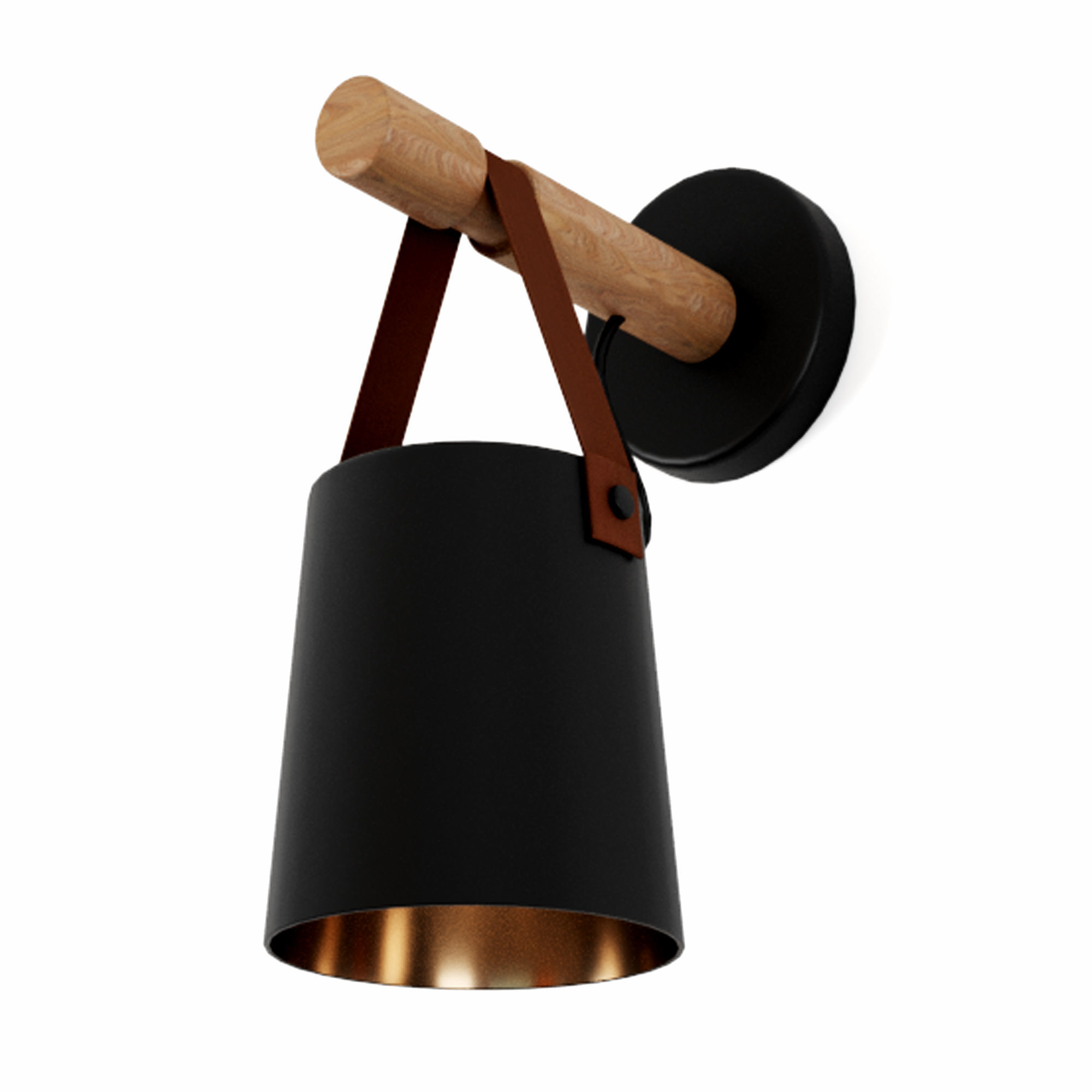 Nordic Wooden Hanging Wall Lamp 3D model CGTrader