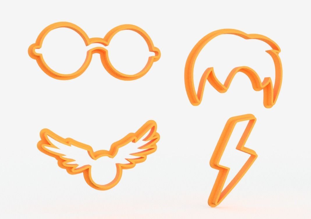 3D printable model Harry Potter cookie cutter set of 4