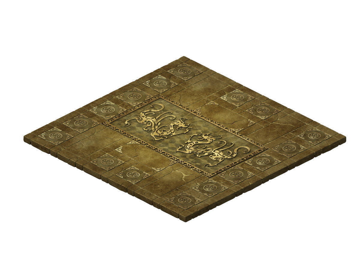 Game Model - stone carved ground surface 02