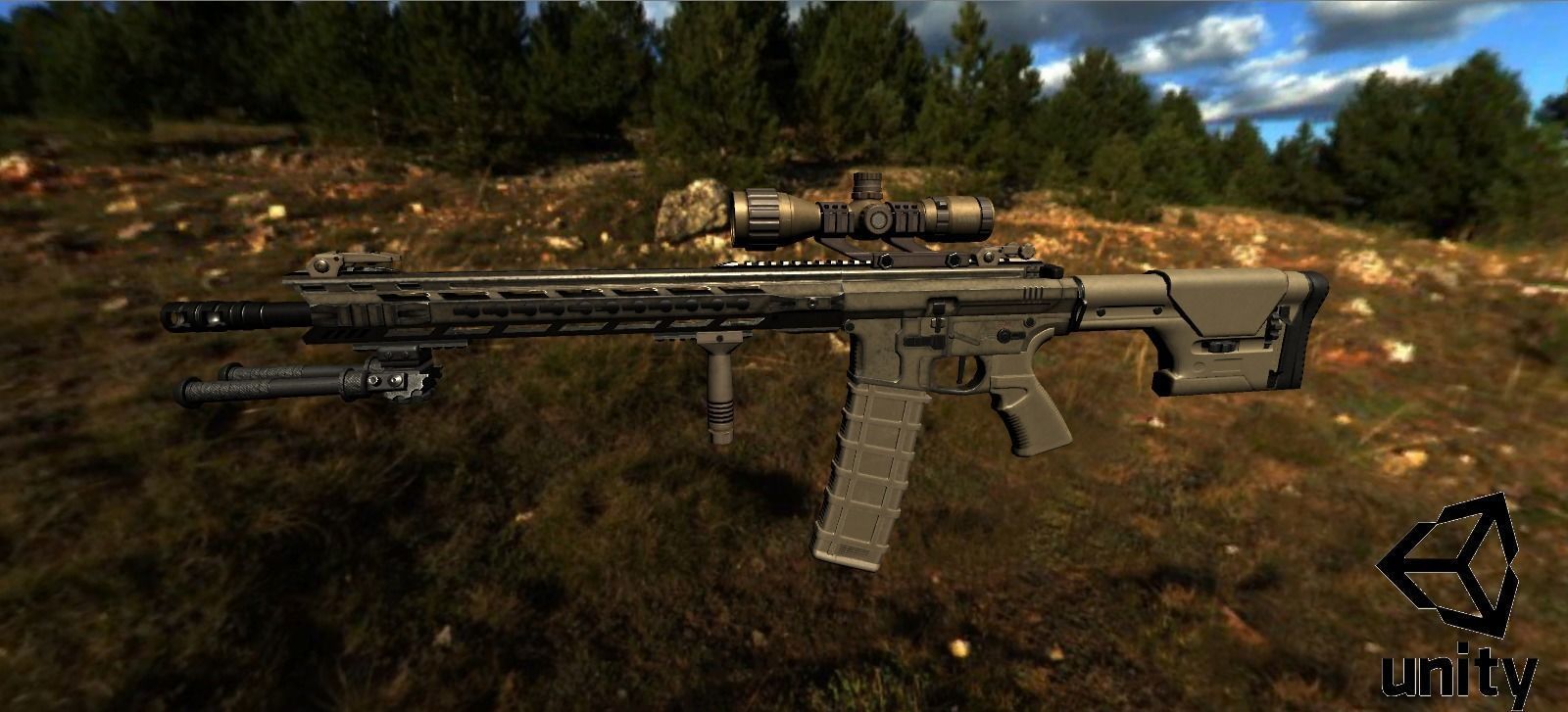 3D model Modular Combat Rifle-Designated Marksman Variant VR / AR / low ...
