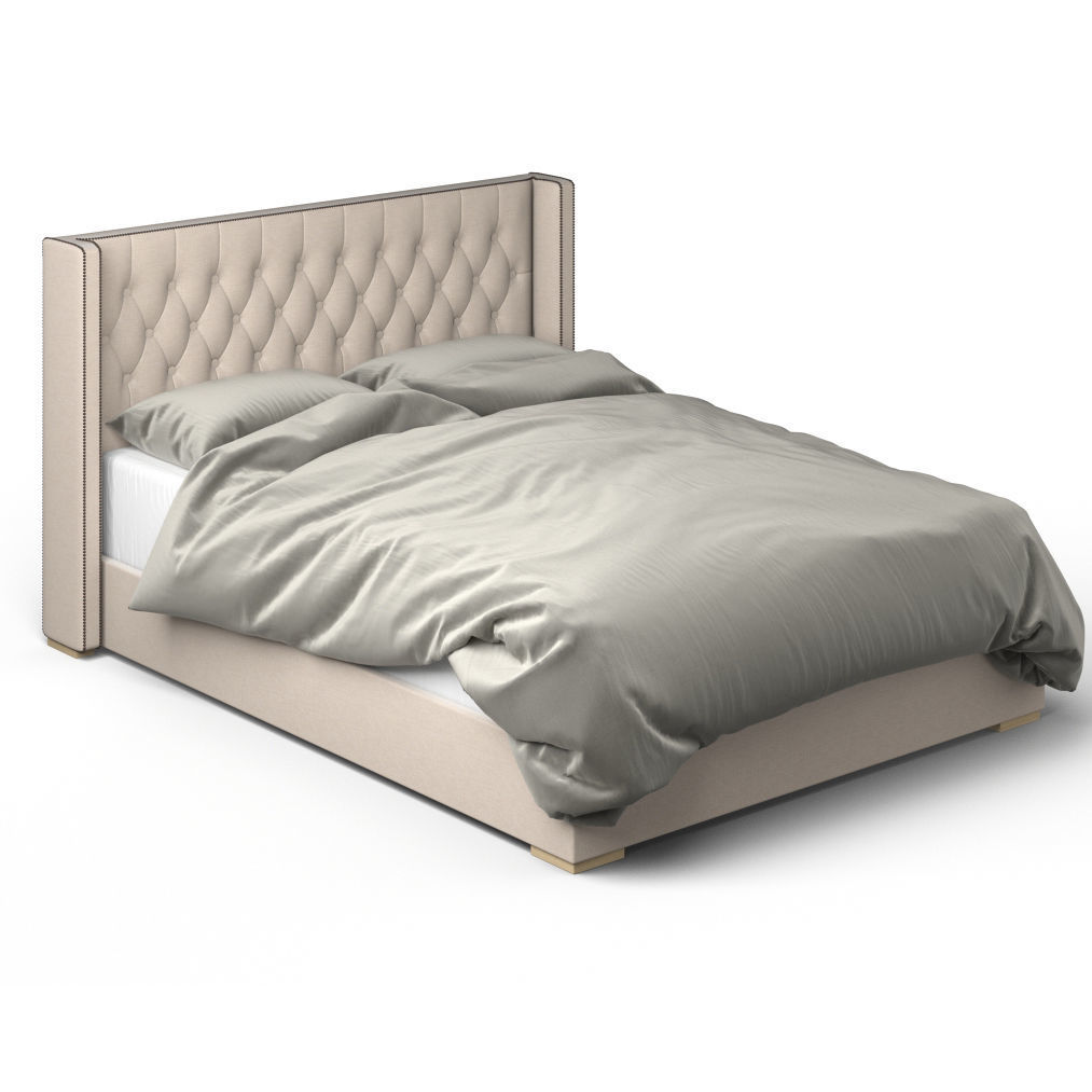 Restoration Hardware Adler Shelter Diamond Bed 3D model CGTrader