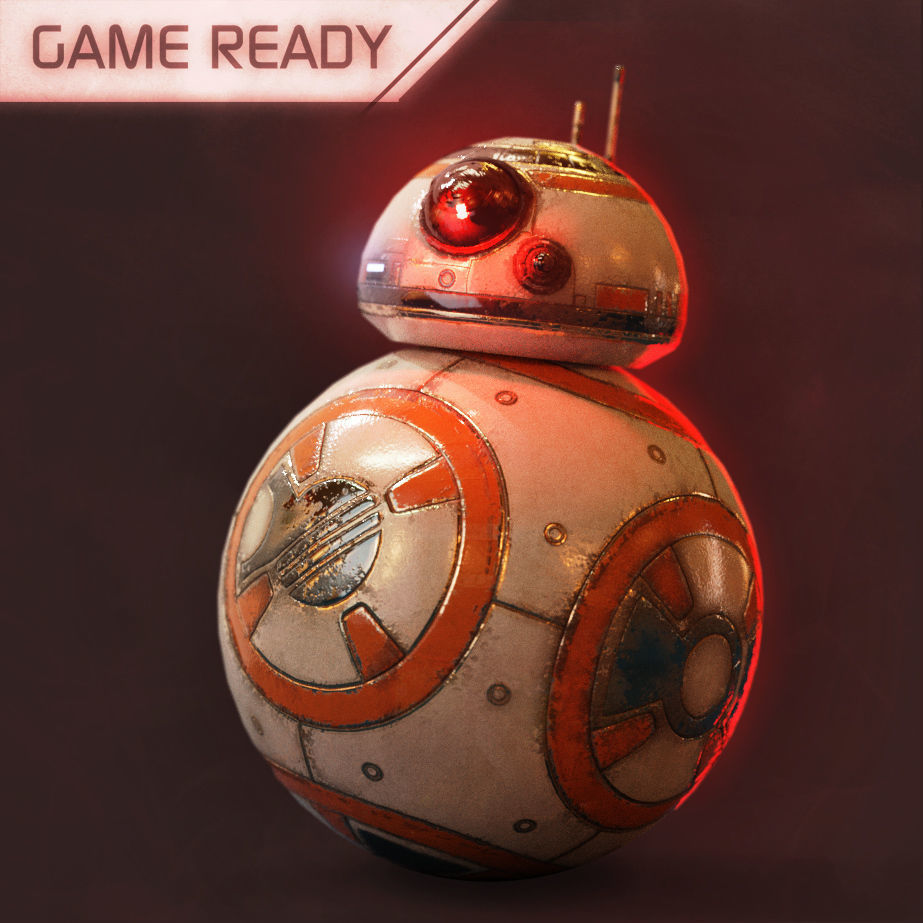BB-8 Star Wars Droid Game-Ready PBR Low-poly 3D model