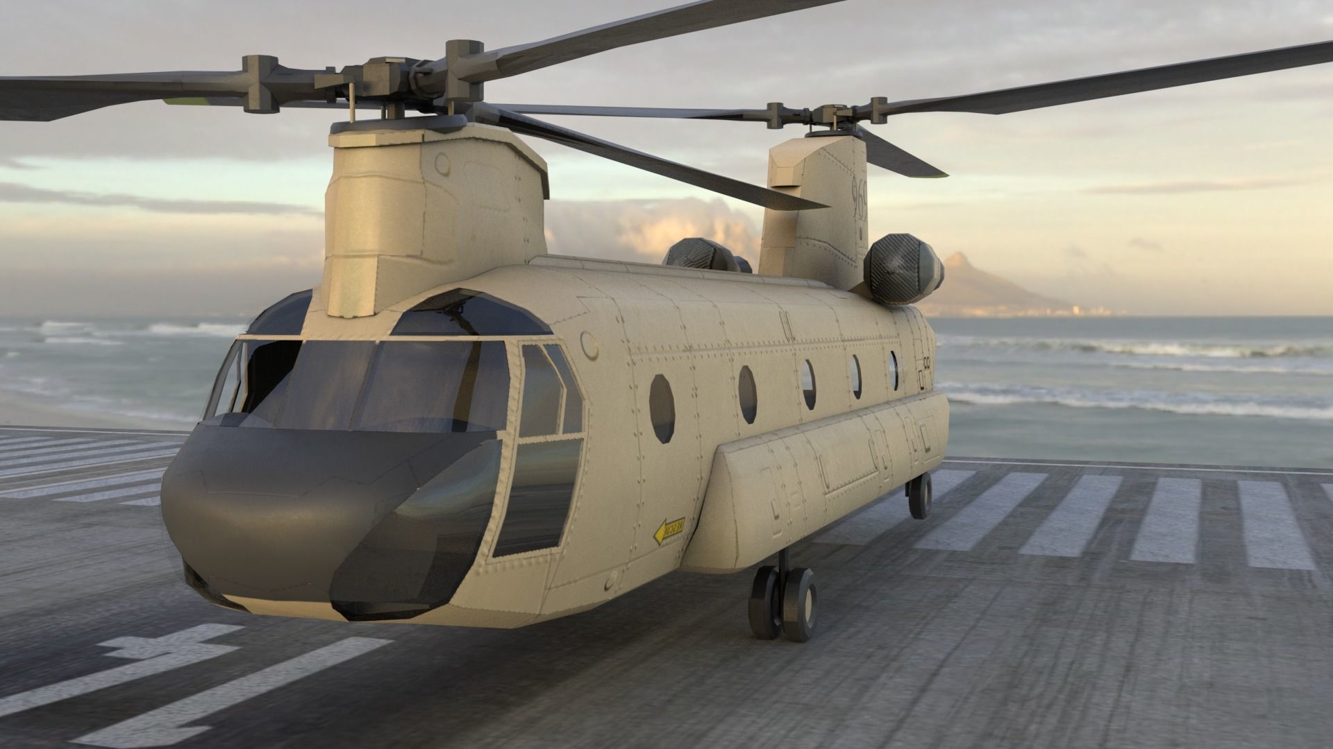 CH-47 chinhook military transport helicopter
