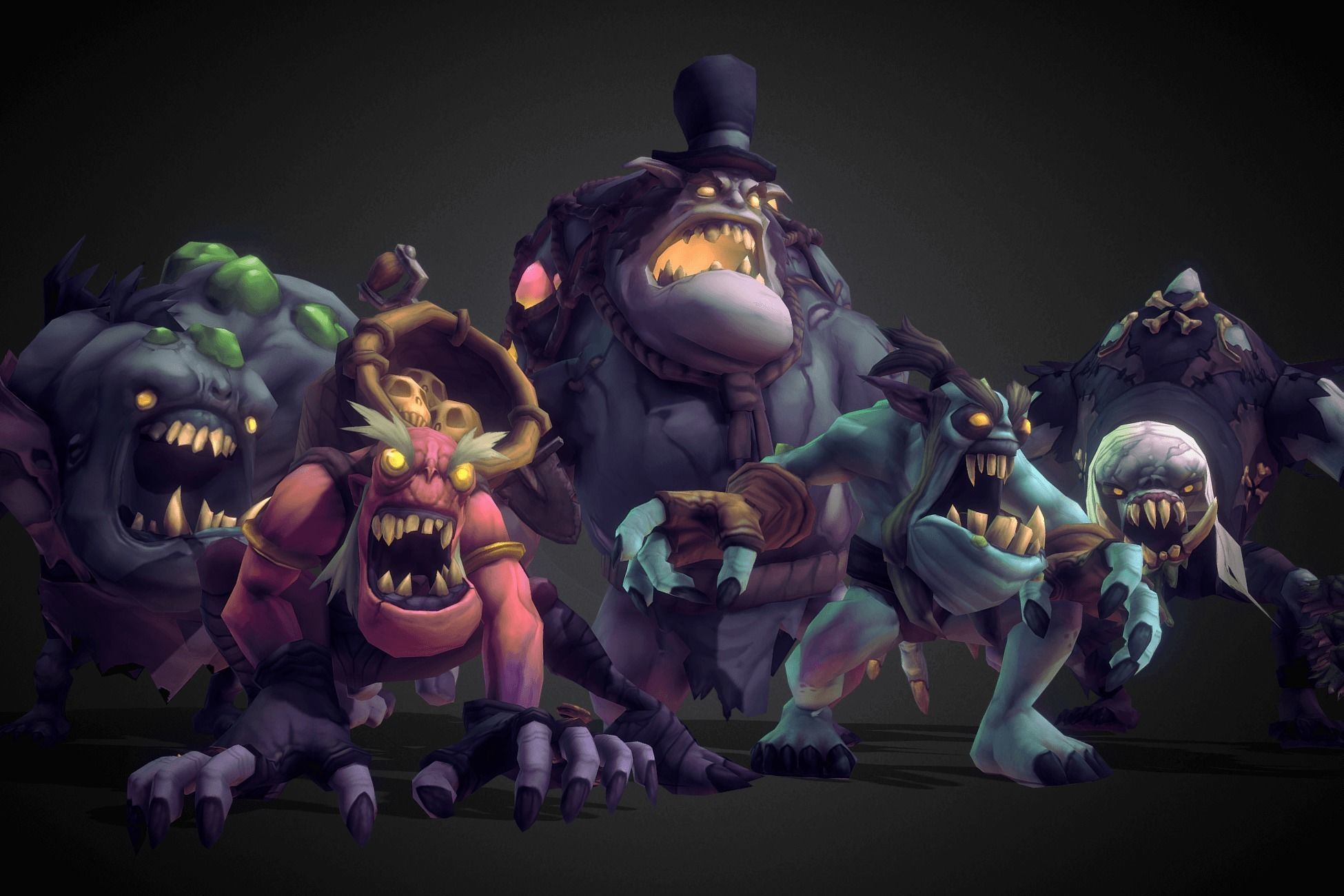 Ghoul Monsters Crew - Low Poly Hand Painted