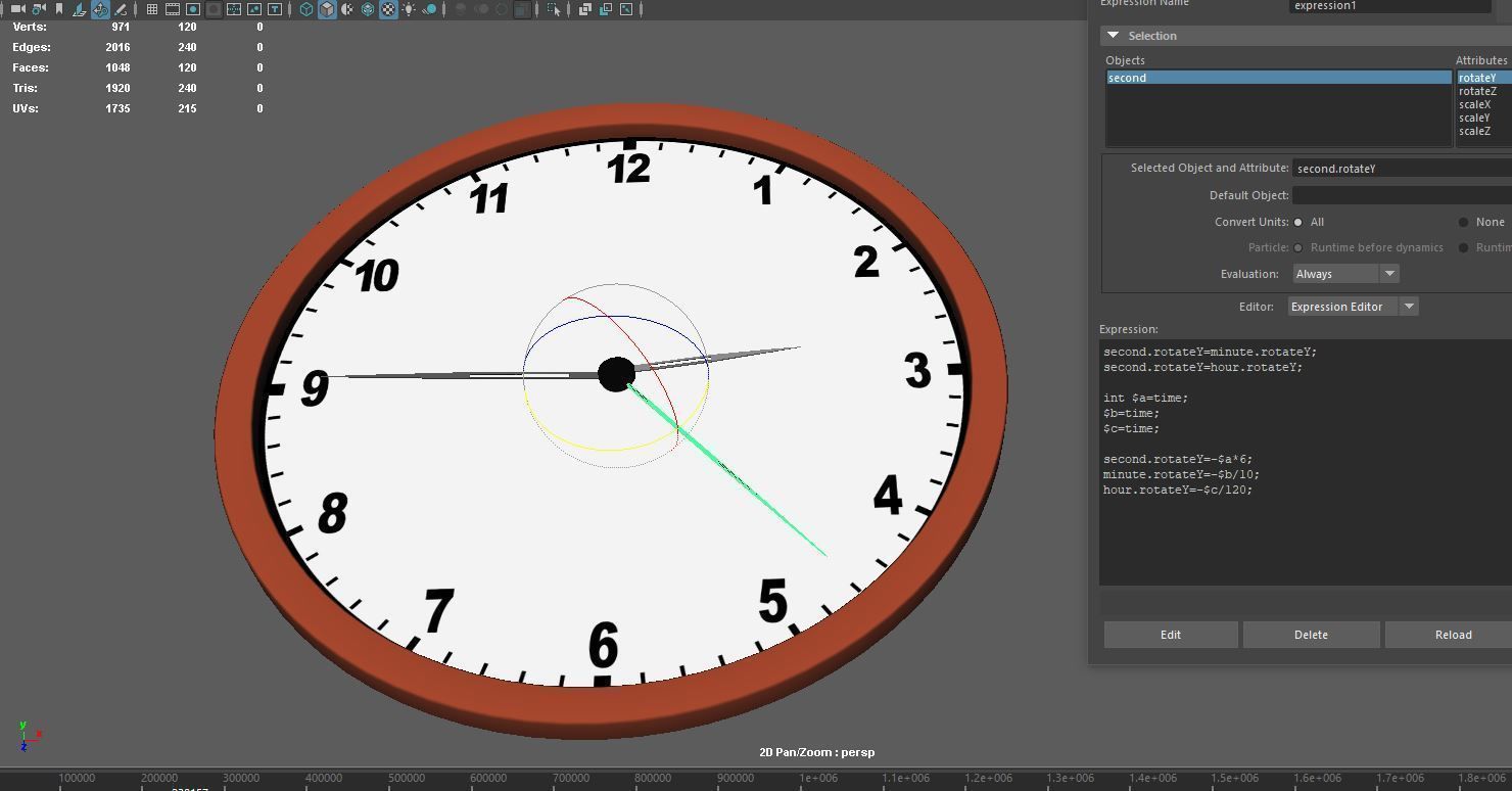 wall clock animation using script free VR / AR / low-poly 3D model ...