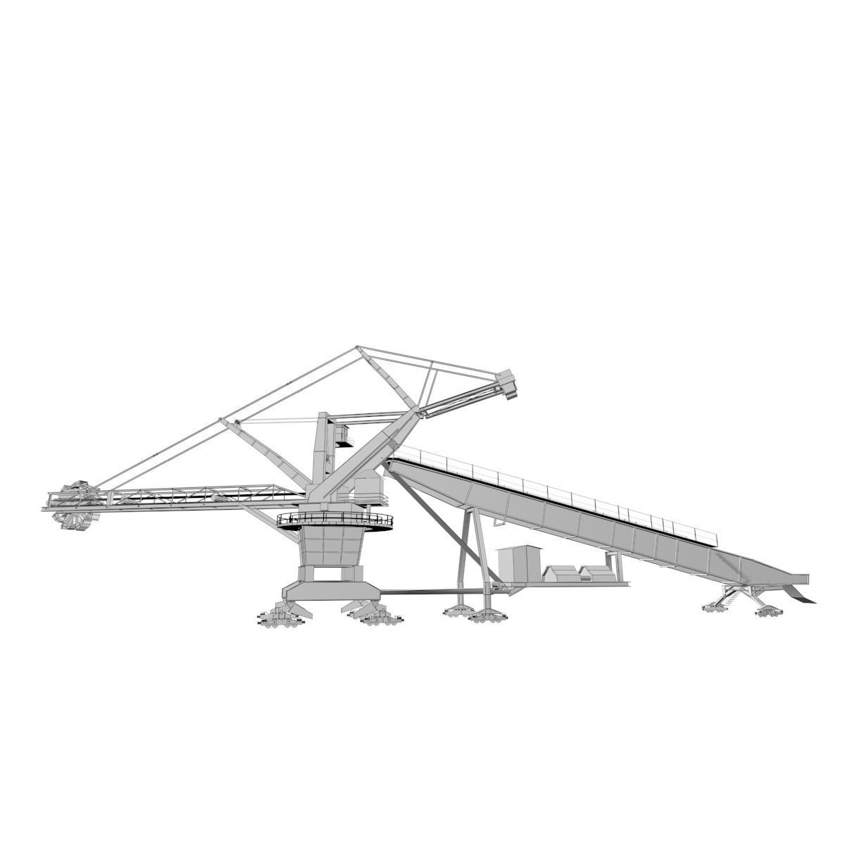 stacker reclaimer 3D model rigged | CGTrader