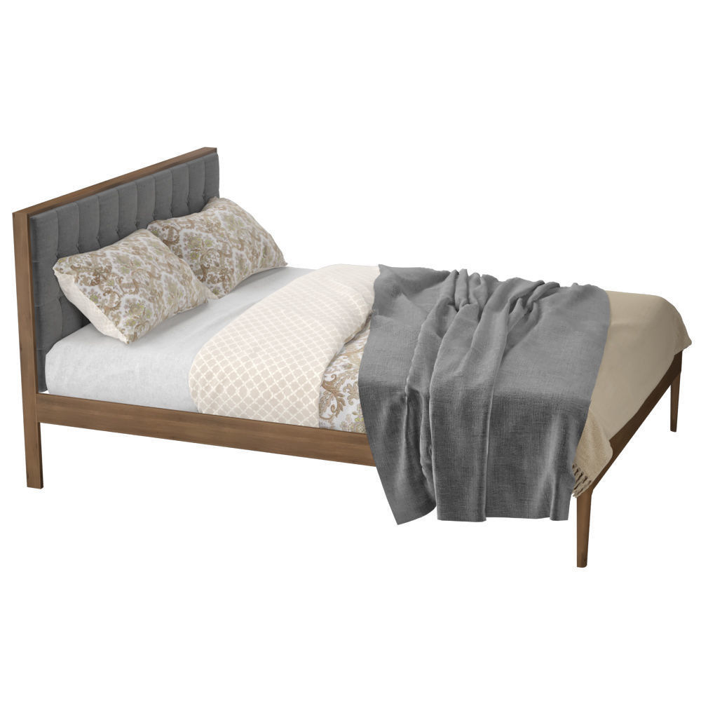 Jupiter Dark Gray Queen Platform Bed 3D model CGTrader
