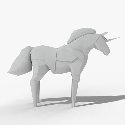 Paper Unicorn 3D model | CGTrader