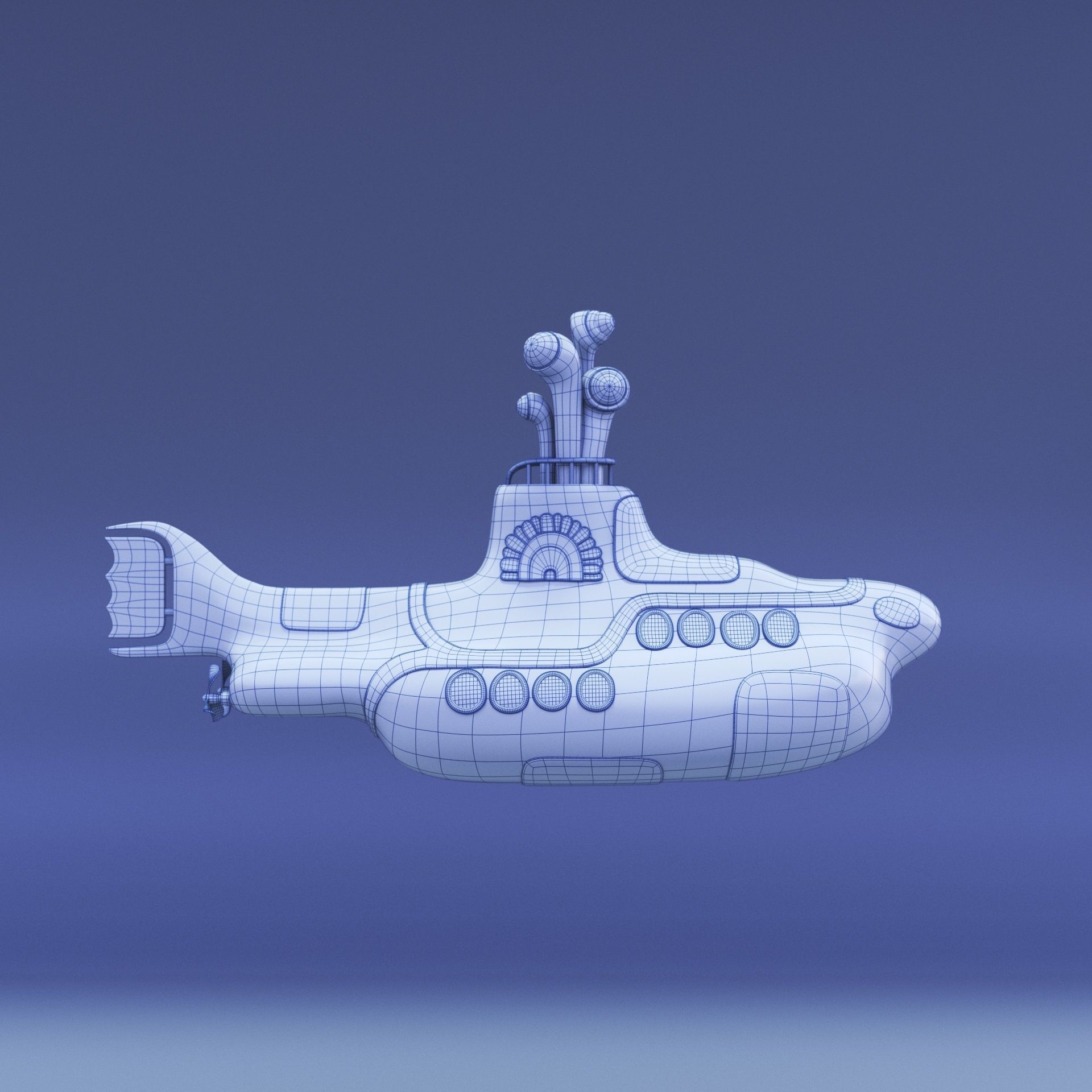 The Yellow Submarine 3D model CGTrader