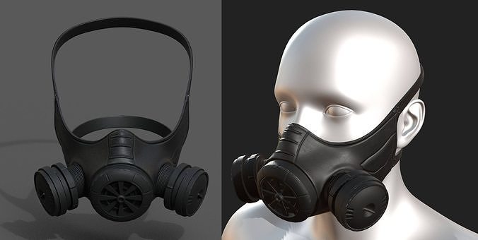 Gas mask helmet 3d model military combat fantasy Low-poly 3D model