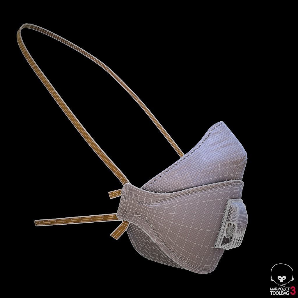 3D model Ffp3 N95 Covid mask VR / AR / lowpoly CGTrader