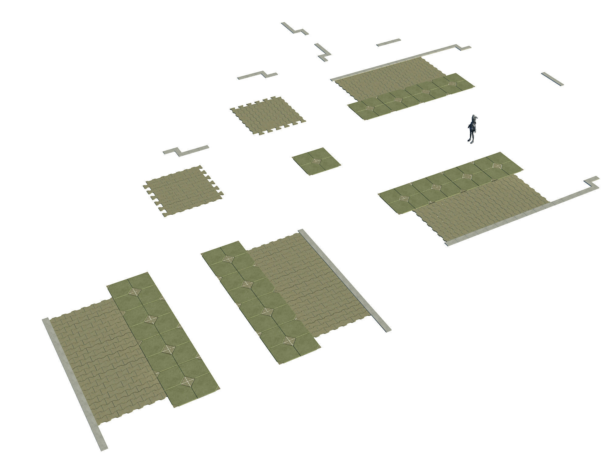 Ancient capital building - floor tiles 02 3D model