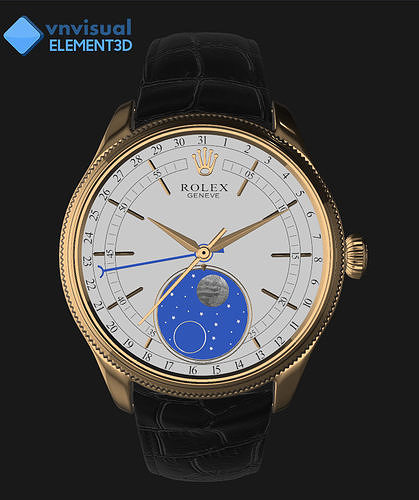 E3D - Rolex Cellini Moonphase Closed 3D 