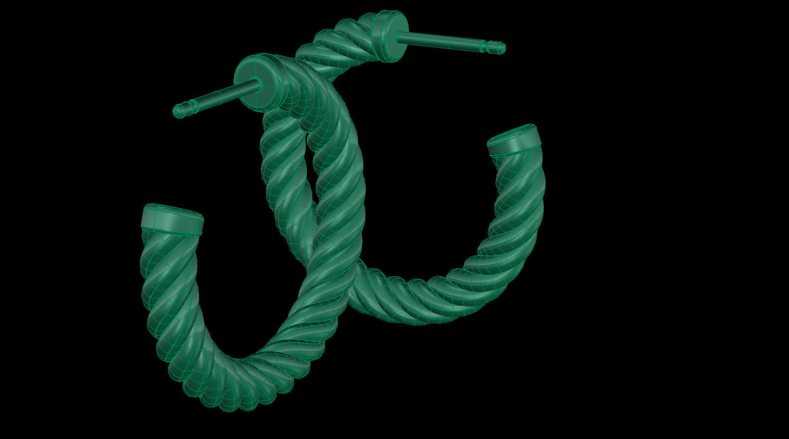 3D model Cable Hoop Earrings VR / AR / lowpoly CGTrader