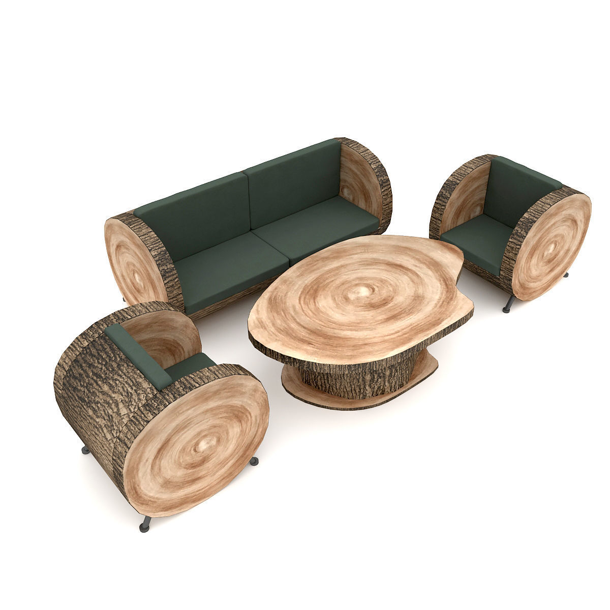 wood table chair furniture 01 3D model | CGTrader