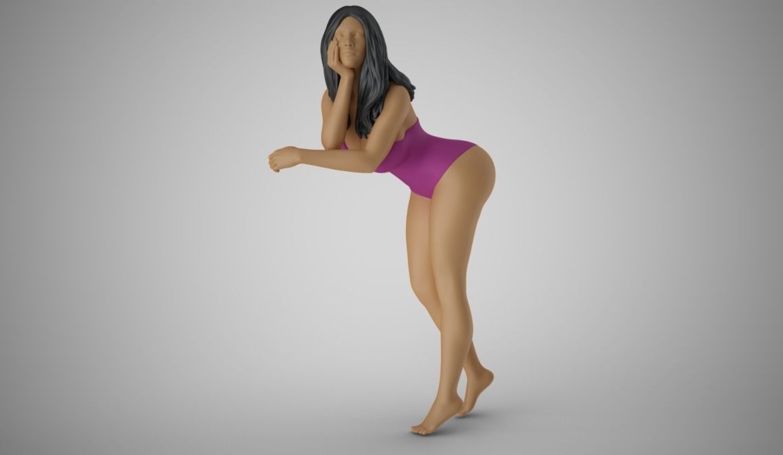 Woman Putting Hand on Chin