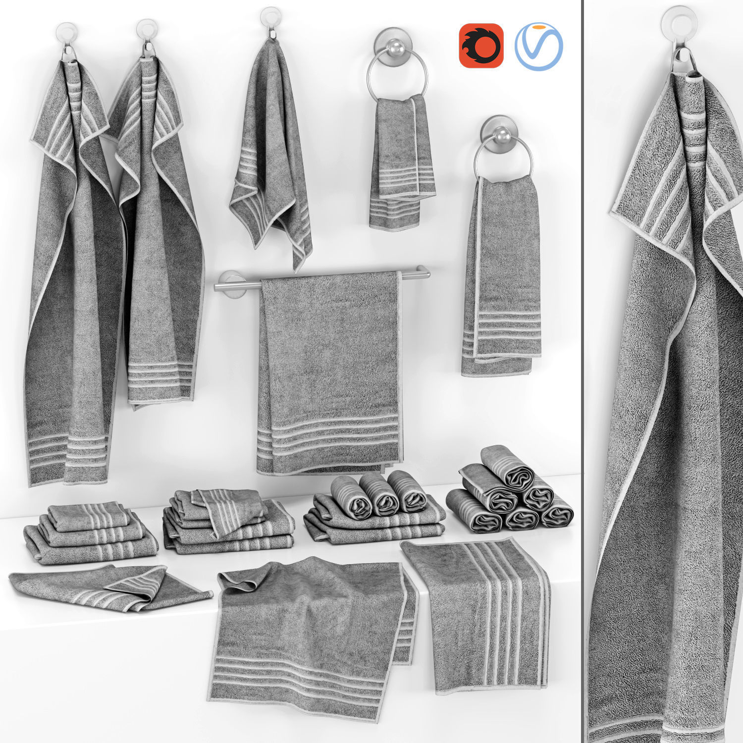 Gray Towels Set