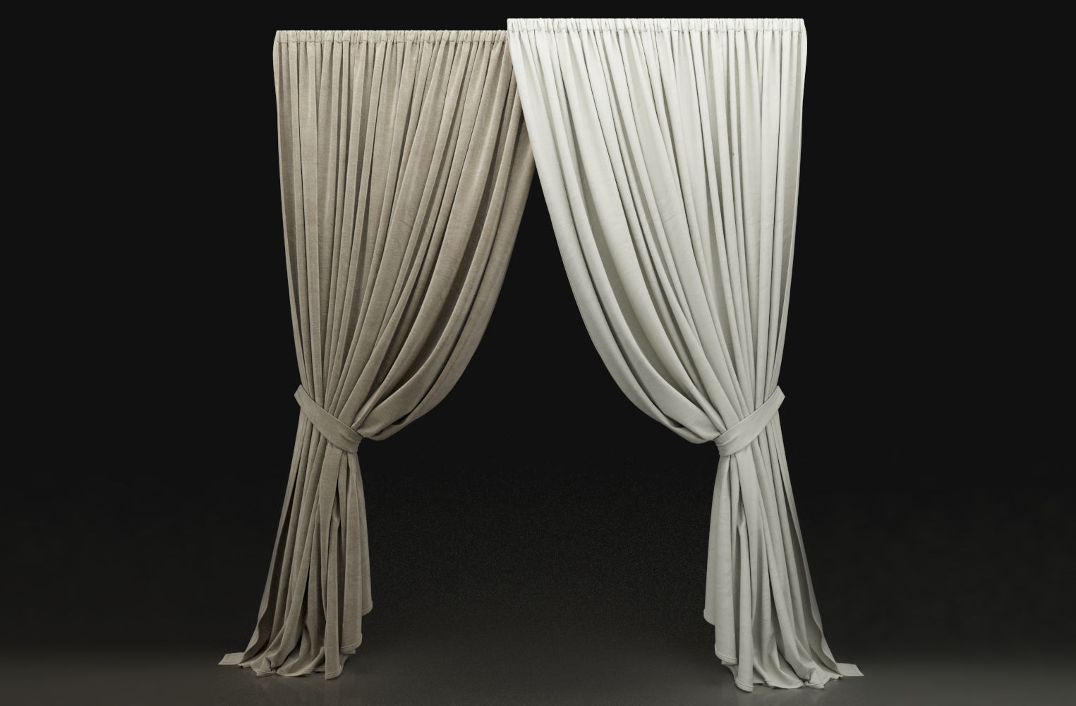 Curtain Biege-7 3D model